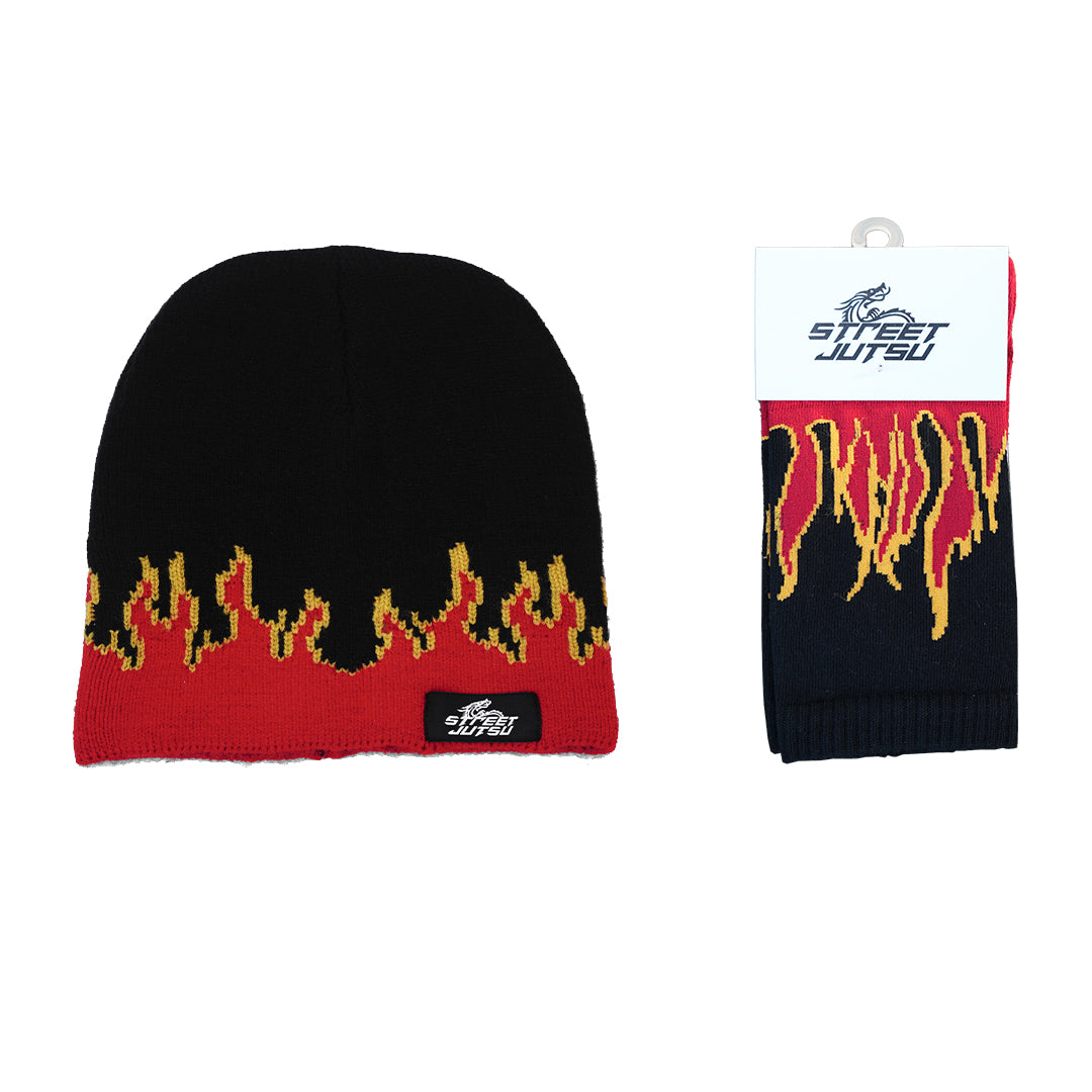 Red fire banie - Red flames socks