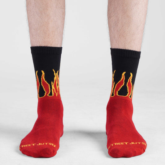 TRASH RED FLAME SOCKS