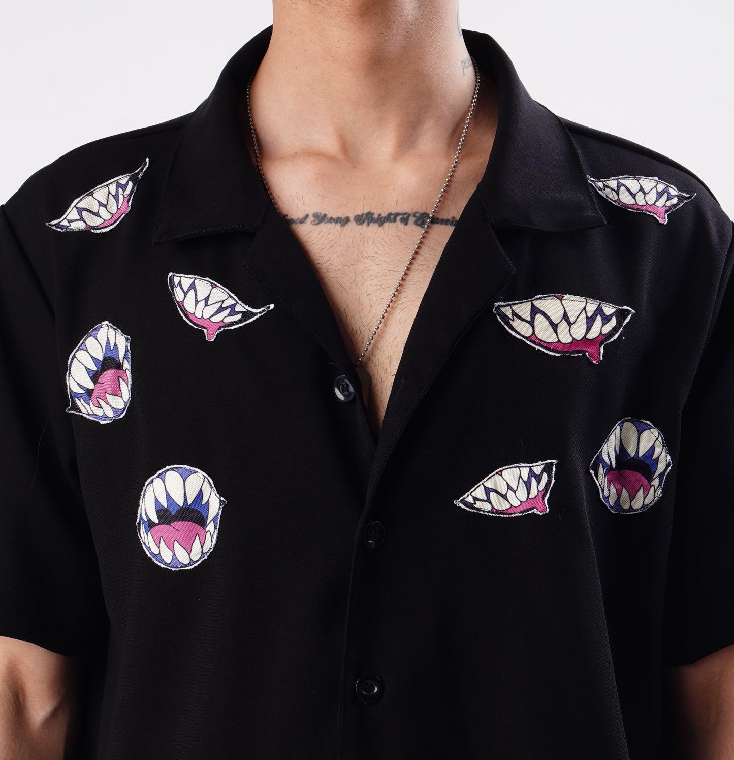 SUKUNA INSPIRED BOWLING SHIRT ( Black )