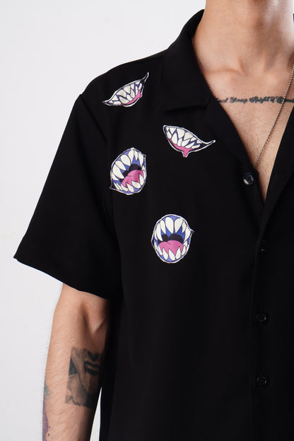 SUKUNA INSPIRED BOWLING SHIRT ( Black )