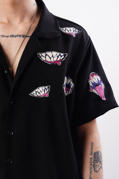 SUKUNA INSPIRED BOWLING SHIRT ( Black )